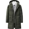 ZDJSWJ Cappotto termico con cappuccio da uomo grande e Top invernale lungo piumino antivento trapuntato parka imbottito