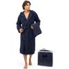 RETIEF Set Accappatoio Microfibra Cappuccio e Telo Palestra Unisex(Blu Navy, S/M)