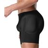 HUSILKY Slip da Uomo Imbottito,Boxer da Uomo in Elasticizzato Contenitiva,Culo Pad Hip Up Intimo Slip(Black,L)