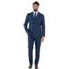 Giosal Abito Uomo Doppiopetto Gessato Completo Giacca con Pantaloni da Cerimonia Elegante (IT, Numero, 48, Regular, Regular, Blu3)