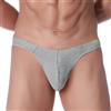 ZAIGELUO Uomo String Bambù Tanga Biancheria Intima Bulge Pouch Sexy Vita Bassa T-Back Confortevole Mutande, 1 grigio, M