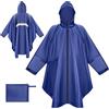 BTNEEU Poncho Antipioggia Impermeabile Donna Giacca Antipioggia Uomo con Cappuccio e Maniche e Tasca Riutilizzabile Mantella da Pioggia Lungo per Trekking Campeggio Pesca (Blu)