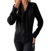SHEKINI Camicetta da Lavoro da Donna Elegante con Fiocco e Collo a Maniche Lunghe Ufficio Blusa Vintage Business Casual