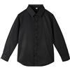 LOLANTA Ragazzi Nero Camicia Manica Lunga Button Down Camicia Ragazzi Camicia Abito Formale per 2-14 Anni (Nero, 7-8 Anni, 130)