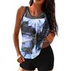 PAIDAXING Costumi da bagno per mastectomia Plus Size per le donne Tankini Costumi da bagno per le donne Costume da bagno Tankini da donna con pantaloncini Costume da bagno da donna in due pezzi, Blu, S
