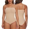 SHAPERIN Donna Body Contenitivo Senza Spalline Shapewear Bodysuit Pancia Piatta Slimming Body Modellante Senza Cuciture Body Shaper, Beige-1, L