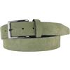 MixYourBeauty MYB Cintura piatta per Uomo in Vera Pelle scamosciata - 35mm - Made In Italy - Handmade - diversi colori e taglie disponibili (110-125 cm, Verde militare)