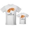Babloo Coppia di T-Shirt Maglie Padre - Figlio/a Idea Regalo per Il Papa' Pizza Family