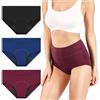 RFOGJV Mutande Mestruali Cotone Vita Alta 4 Strati Mutandine Multicolor S