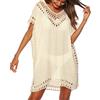 Baynetin Copricostume da Bagno Donna Mare Scollo a V Abito da Spiaggia Tinta Unita Vestito Mare Copricostumi da Bagno Bikini Cover Up per Spiaggia Piscina Estate (Albicocca)
