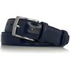 almela - Cintura uomo classica - Vera pelle - Cinturino gentiluomo - Fibbia argento satinato -Larghezza 3 cm - 30mm - Belt for men