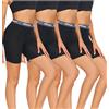wirarpa Boxer Donna Modal Pantaloncini Sottogonna Antisfregamento Shorts con Cavallo Pacco da 4 Nero Taglia S