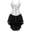 WLFFW Corsetto Donna Bustino Casual e Gonna Tutu Spallacci Goth XL Bianco
