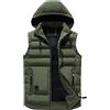 Kobilee Smanicato Uomo Piumino Trekking Cotone Imbottita Piumino Smanicato con Cappuccio Invernale Gilet Firmato 100 Grammi Giacca Corto Senza Maniche Giubbotto Smanicato Giubbino Leggero