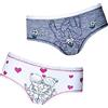 JADEA Confezione da 6 Slip Bambina Ragazza in Morbido Cotone Elasticizzato.Perfetta vestibilità, qualità e Resistenza a numerosi lavaggi.Disponibile in Fantasie assortite.Prodotto scatolato