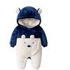 Verve Jelly Neonate maschietti Cartoon Bear Snowsuit Warm Fleece con cappuccio pagliaccetto manica lunga tuta bottone tuta autunno inverno vestiti
