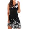 TBSCWYF Copricostume Donna Mare Vestito Senza Maniche Bikini Cover Up Abito da Spiaggia Tropical Causal Abito da Spiaggia Allentato da Donna Bikini Allentato a Manica Lunga con Scollo a V Coprire Costumi