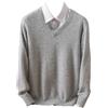 Generic Maglia da uomo in 100% cashmere con scollo a V, maglione in maglia di cashmere, Grigio Chiaro9, M