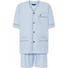 El Búho Nocturno Pigiama Uomo Corto Estivo Cotone Senza Collo Popeline a Righe Pigiama Intero Uomo, 100% Cotone, Blu 4549, 3XL