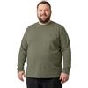 Logostar Basic - Maglietta a maniche lunghe da uomo, in cotone, con scollo rotondo, a maniche lunghe, taglie forti, 3XL, 4XL, 6XL, 8XL, 10XL, 12XL, 15XL, Oliva, 4XL