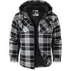 zitysport Camicia Giacca Uomo Tasca Petto Foderato in Pile Foderato in Pile Cappotto Invernale con Tasche Giacca Flanella con Cappuccio Uomo Sudore Cappuccio(Nero,2XL)