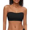 WOWENY Reggiseno Senza Spalline Push up Senza Ferretto, Reggiseno Senza Spalline, Reggiseno a Fascia, Taglie Forti, Non-Slip Bralette, Reggiseno Senza Cuciture, Tubo Superiore, Nero, XL