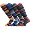 CriCri Socks - 4 Paia Calze Caldo Cotone Uomo Lunghe (Taglia Unica) Calzettoni Uomo Invernali con Fantasia Colorata, Calzini per Abbigliamento Casual e Semi Formale, Made in Italy (Combinazione 1)