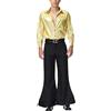 each women Uomo Anni '60 Anni '70 Discoteca Fantasia Paillettes Abiti Uomo Discoteca Oro Camicia e Pantaloni Costume Vestito Fase Costume Set Taglia m XL