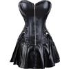 WLFFW Corsetto Pelle Donna e Tutu Vestito Corpetto Steampunk XL Nero
