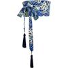 FRESQA Cintura tradizionale giapponese per kimono da donna Cintura con cordoncino a corsetto Motivo onda blu Cintura larga Yukata Gru Haori Obi Cinture asiatiche in vita