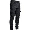 ShangSRS Uomo Pantaloni Jeans Tasche Laterali e Jeans Skinny con Piedi Piccoli Slim Fit Uomo Casual Jeans (as6, Alpha, jaspo_l, Nero-1, L)