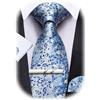Barry.Wang Cravatte Uomo Seta Paisley floreale Fazzoletto e Gemelli per Festa di Matrimonio