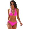 YKDLLF Costume da Bagno Donna Due Pezzi Bikini Set Halter Costumi da Mare Imbottito Reggiseno Brasiliana Costume da Bagno 2 Pezzi Triangolo Tanga Spiaggia Swimsuit Beachwear Estate