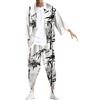 pvucpot Giapponese Kimono da Uomo Kimono Set Giappone Harajuku Anime Robe Anime Vestiti Cardigan + Pantaloni Harem Pigiama di Abbigliamento al Vapore