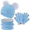 Bequemer Laden Invernale Cappello Berretto Sciarpa Guanti Bambino 3-10 Anni | Invernali Termici Doppi Cappelli Berretti con Pon Pon Pile Scaldacollo Touch Screen Guanti Bambino Bambina 3-10 Anni Regalo