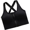 xotoa Reggiseno sportivo da donna con supporto elevato, chiusura frontale con cerniera, reggiseno sportivo senza ferretto for yoga, palestra e fitness, imbottitura rimovibile(Black,XXL)