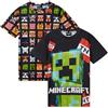 Minecraft Maglietta Ragazzo Morbido Traspirante Maglietta Manica Corta 2 Pacco (Nero/Multi, 7-8 Anni)