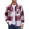 MakingDa - Camicia da uomo in flanella, a maniche lunghe, calda e spessa, a quadri, con bottoni, casual, invernale, motivo scozzese, con tasche, Rosso, XL