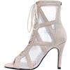 Sonnena Scarpe Donna Tacco Alto Bianco Women's Heeled-Sandals in Rete Tacchi Heels Dance Scarpe da Ballo Latino Americano Scarpe Sexy Donna Nero Moda Sandali Stivali Tacchi a Spillo 10cm