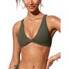 CRZ YOGA Torsione Frontale Top Bikini Oliva Scura 46