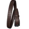 Antonio de Patrizi Cintura Uomo in Cuoio Stampata Treccia con Altezza 3 cm, Vera Pelle Italiana, Produzione Artigianale, Made in Italy, Accorciabile. Fibbia Satinata Made in Italy. (Moro, 125 cm)