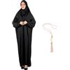 Modish Group Prien Modish Group Vestito Da Preghiera Per Donna Con Girls Musulmana Hijab Abito Lungo Abaya Vestiti Set Dubai Kaftan Con Muslim Tasbih (Nero, Standard)