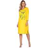 e.FEMME® Camicia da notte da donna Jenny 1113 in 93% cotone e 7% elastan, con gufo, giallo., 44