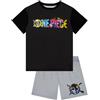 One Piece Pigiama Bambino, Pigiami Ragazzo Manica Corta, Pigiama Corto Ragazzo Estate, Nero 7-8 Anni