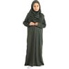 Prien Abbigliamento Preghiera per Bambina, Ragazze Abiti Musulmana, Kids Maniche Lunghe Abaya con Hijab, Islam Girls, Vestito Musulmano Donna, Abito Ramadan