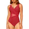 SHEKINI Costume da bagno intero da donna, sexy, con scollo a V, in rete arricciata, stile monokinis