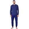 Pigiamiamoci Pigiama Uomo Cotone Lungo Leggero Estivo - Pigiama Lungo Due Pezzi Aperto o Chiuso in 100% Fresco Cotone (IT, Testo, XXL, Regular, Regular, 3092 Blu)