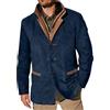 Vhersily Giacche Vintage in Pelle Scamosciata da Uomo, Blazer Doppio Strato con Collo, Lunghezza Media, Perfetta per Autunno e Inverno, Giaccone Invernale Trench Coat Outwear, per Lavoro, Arrampicata