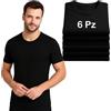 Generico Set Maglia Termica Liabel Uomo 100% Caldo Cotone Interlock - Intimo Invernale Morbido e Traspirante - Maglia a Manica Corta in Thermocotton Bianco o Nero - Confezione da 3 o 6 Pezzi (XXL, 6, Nere)