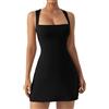 RPAEOY Vestito Donna Sexy Senza Maniche Mini Vestiti Corto Estivo Abito Nero Aderente Bodycon Corto Vestito per Feste Club Ccocktail Discoteca